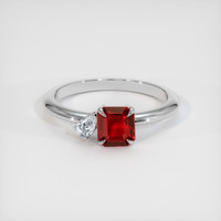 0.89 Ct. Ruby Ring, 10K White Gold 1