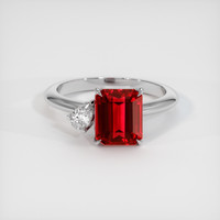 3.18 Ct. Ruby Ring, 14K White Gold 1