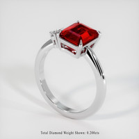 3.18 Ct. Ruby Ring, 14K White Gold 2