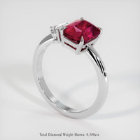 2.31 Ct. Ruby Ring, 14K White Gold 2