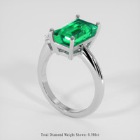 3.84 Ct. Emerald Ring, 18K White Gold 2