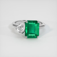 3.66 Ct. Emerald Ring, 18K White Gold 1