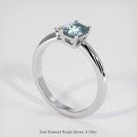1.12 Ct. Greenish Blue Sapphire Ring, 18K White Gold 2