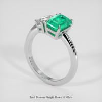1.44 Ct. Emerald Ring, 18K White Gold 2