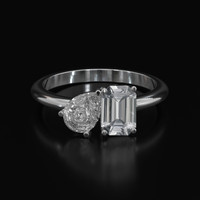 1.03 Ct. White Sapphire Ring, 18K White Gold 1