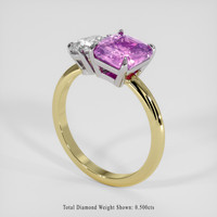 3.13 Ct. Pinkish Purple Sapphire Ring, 14K White & Yellow 2