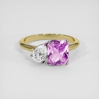 3.13 Ct. Pinkish Purple Sapphire Ring, 18K White & Yellow 1