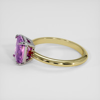 3.13 Ct. Pinkish Purple Sapphire Ring, 18K White & Yellow 4