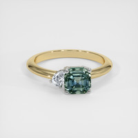 1.75 Ct. Bluish Green Sapphire Ring, 18K White & Yellow 1