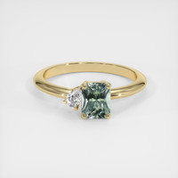 1.15 Ct. Green Sapphire Ring, 10K Yellow Gold 1