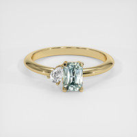 0.76 Ct. Bluish Green Sapphire Ring, 10K Yellow Gold 1