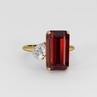 9.34 Ct. Orangish Red Spessartite Garnet Ring, 14K Yellow Gold 1