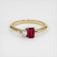 0.52 Ct. Ruby Ring, 14K Yellow Gold 1