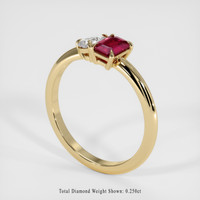0.52 Ct. Ruby Ring, 14K Yellow Gold 2
