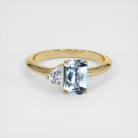 1.26 Ct. Greyish Blue Sapphire Ring, 14K Yellow Gold 1