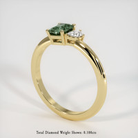 0.64 Ct. Green Sapphire Ring, 14K Yellow Gold 2