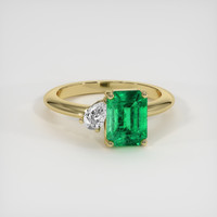 1.50 Ct. Emerald Ring, 18K Yellow Gold 1