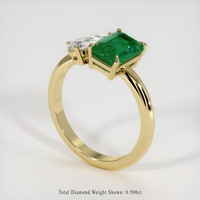 1.20 Ct. Emerald Ring, 18K Yellow Gold 2