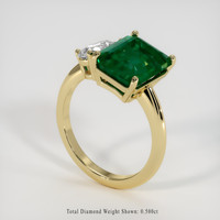 4.17 Ct. Emerald Ring, 18K Yellow Gold 2