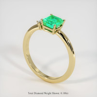 1.01 Ct. Emerald Ring, 18K Yellow Gold 2