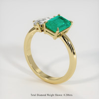 1.25 Ct. Emerald Ring, 18K Yellow Gold 2