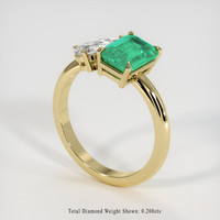 1.37 Ct. Emerald Ring, 18K Yellow Gold 2