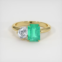 1.39 Ct. Emerald Ring, 18K Yellow Gold 1