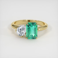 1.17 Ct. Emerald Ring, 18K Yellow Gold 1