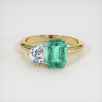 1.26 Ct. Emerald Ring, 18K Yellow Gold 1
