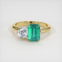 1.50 Ct. Emerald Ring, 18K Yellow Gold 1