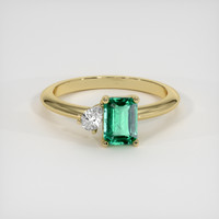 0.96 Ct. Emerald Ring, 18K Yellow Gold 1