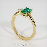 0.96 Ct. Emerald Ring, 18K Yellow Gold 2