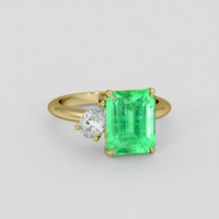 3.31 Ct. Emerald Ring, 18K Yellow Gold 1