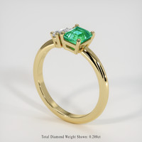 0.74 Ct. Emerald Ring, 18K Yellow Gold 2
