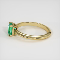 0.74 Ct. Emerald Ring, 18K Yellow Gold 4
