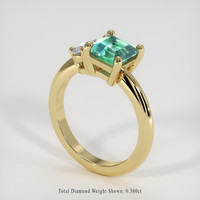 0.97 Ct. Emerald Ring, 18K Yellow Gold 2