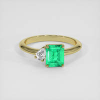 1.06 Ct. Emerald Ring, 18K Yellow Gold 1