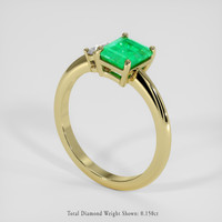 1.06 Ct. Emerald Ring, 18K Yellow Gold 2
