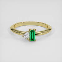 0.20 Ct. Emerald Ring, 18K Yellow Gold 1