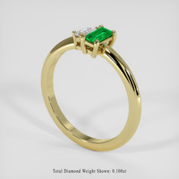 0.20 Ct. Emerald Ring, 18K Yellow Gold 2