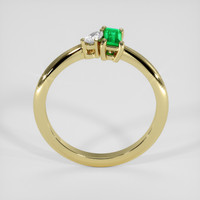 0.20 Ct. Emerald Ring, 18K Yellow Gold 3