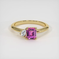 1.04 Ct. Pink Sapphire Ring, 18K Yellow Gold 1