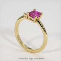 1.04 Ct. Pink Sapphire Ring, 18K Yellow Gold 2