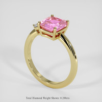 2.62 Ct. Pink Sapphire Ring, 18K Yellow Gold 2