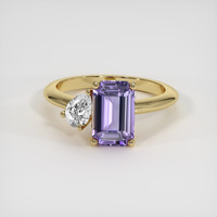 2.57 Ct. Purple Sapphire Ring, 18K Yellow Gold 1