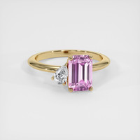 2.05 Ct. Pink Sapphire Ring, 18K Yellow Gold 1