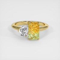 2.63 Ct. Bi Color Sapphire Ring, 18K Yellow Gold 1