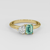 1.66 Ct. Bluish Green Sapphire Ring, 18K Yellow Gold 1