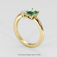 1.66 Ct. Bluish Green Sapphire Ring, 18K Yellow Gold 2