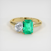 1.19 Ct. Emerald Ring, 18K Yellow Gold 1
